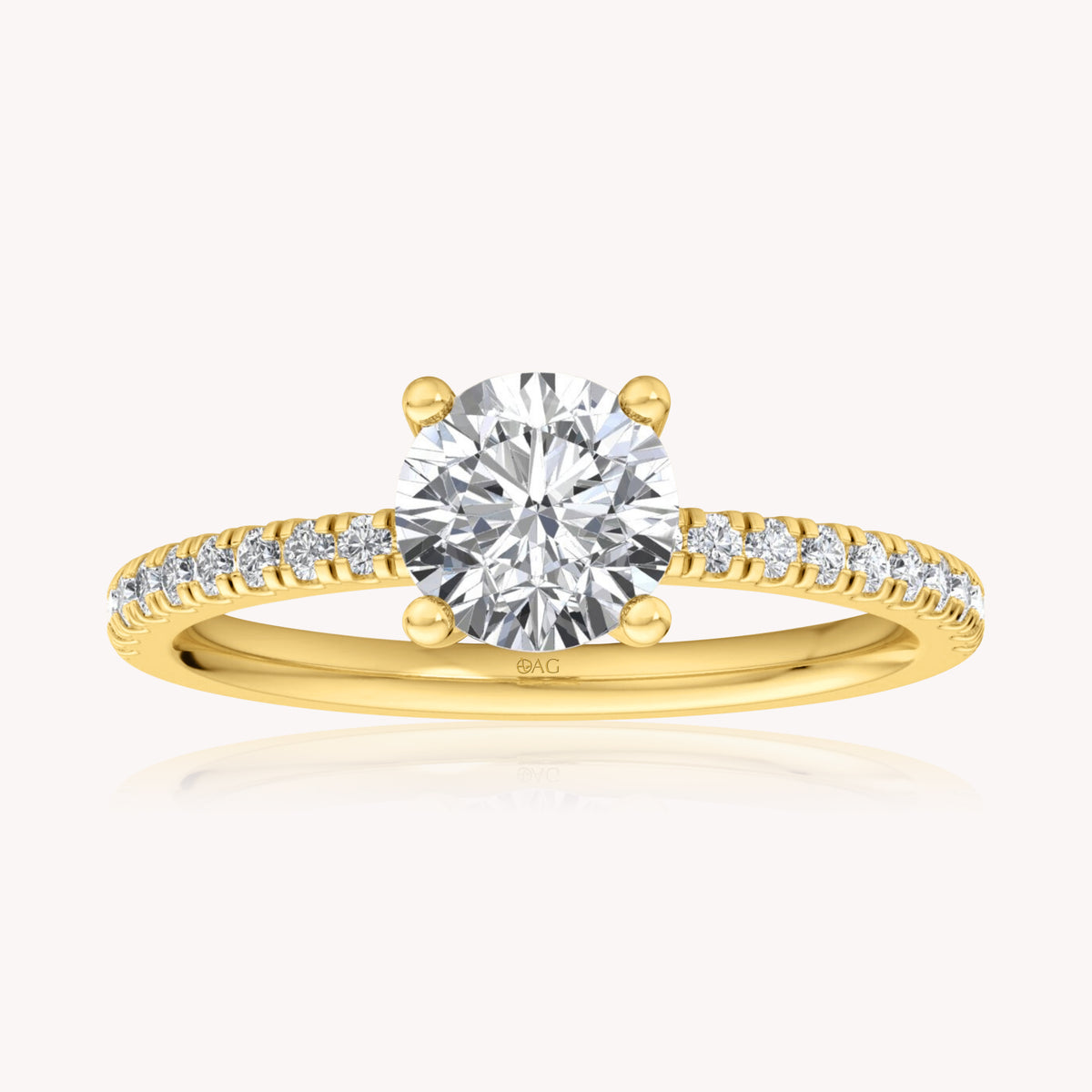 4-Prong Half Pave Engagement Ring