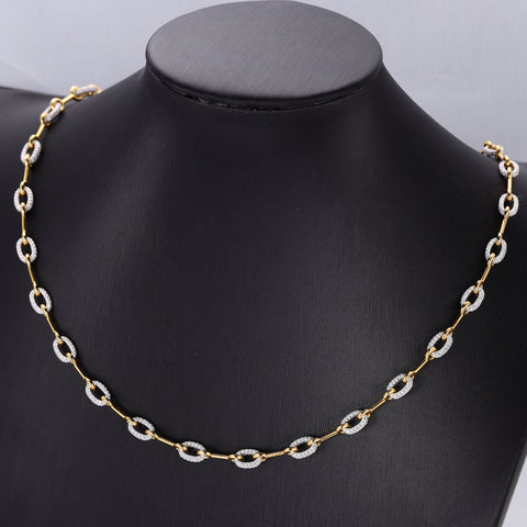 Classic Oval Horsebit Chain Necklace in Gold Dipped Sterling Silver