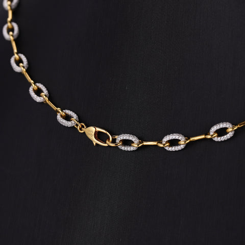 Classic Oval Horsebit Chain Necklace in Gold Dipped Sterling Silver