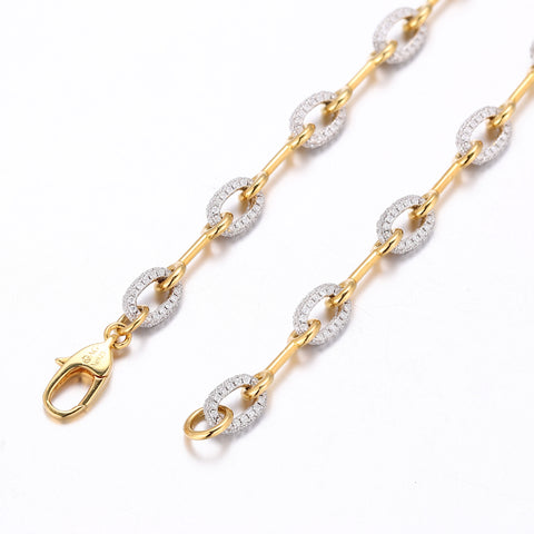 Classic Oval Horsebit Chain Necklace in Gold Dipped Sterling Silver