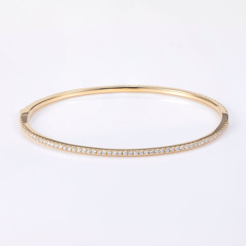 Diamond Full Pavé Bangle Bracelet In Yellow Gold