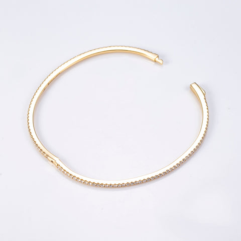 Diamond Full Pavé Bangle Bracelet In Yellow Gold