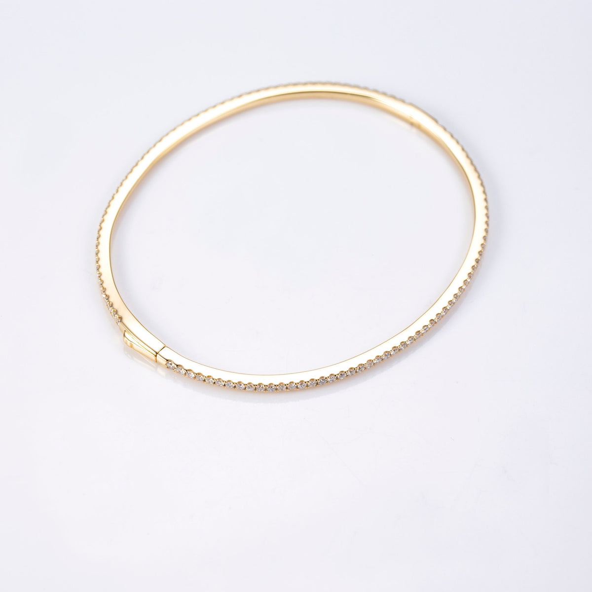 Diamond Full Pavé Bangle Bracelet In Yellow Gold