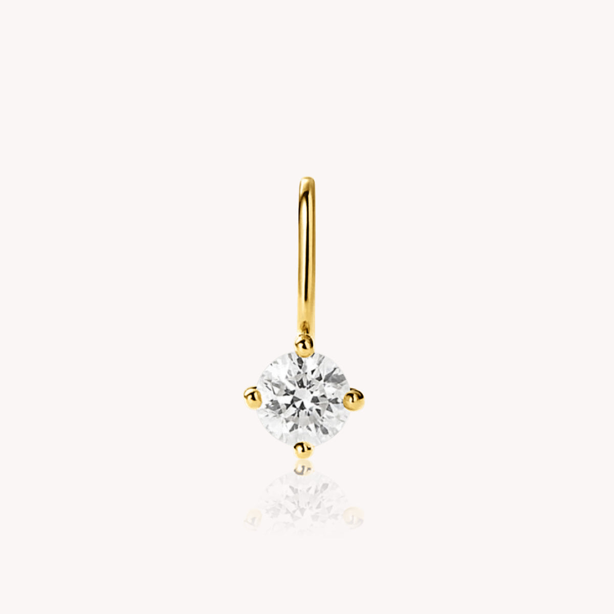 Round Diamond Gold Charm