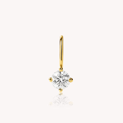 Round Diamond Gold Charm